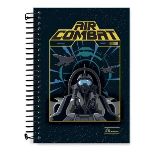 Caderno Espiral Air Combat 80 Folhas - Cadersil