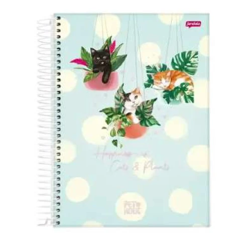 Caderno Espiral Pet Holic 1 matéria 80 Folhas - Jandaia Caderno Espiral Pet Holic 1 matéria 80 Folhas - Jandaia