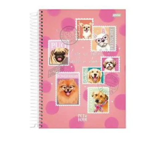 Caderno Espiral Pet Holic 1 matéria 80 Folhas - Jandaia Caderno Espiral Pet Holic 1 matéria 80 Folhas - Jandaia