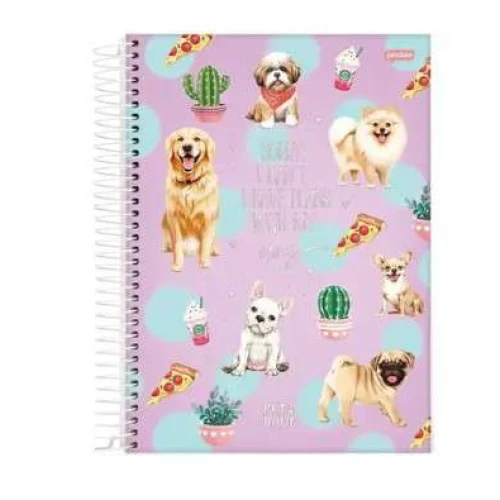 Caderno Espiral Pet Holic 1 matéria 80 Folhas - Jandaia Caderno Espiral Pet Holic 1 matéria 80 Folhas - Jandaia