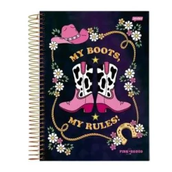 Caderno Espiral Pink Rodeo 1 matéria 80 Folhas - Jandaia