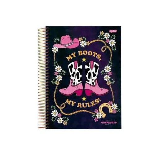Caderno Espiral Pink Rodeo 1 matéria 80 Folhas - Jandaia