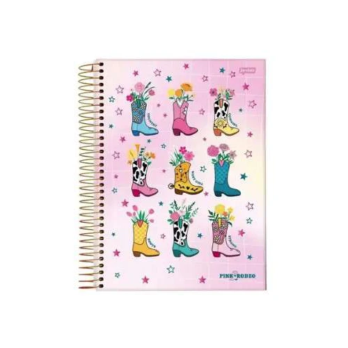 Caderno Espiral Pink Rodeo 1 matéria 80 Folhas - Jandaia