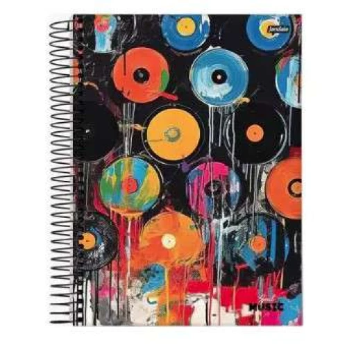 Caderno Espiral Soul Music 1 matéria 96 Folhas - Jandaia