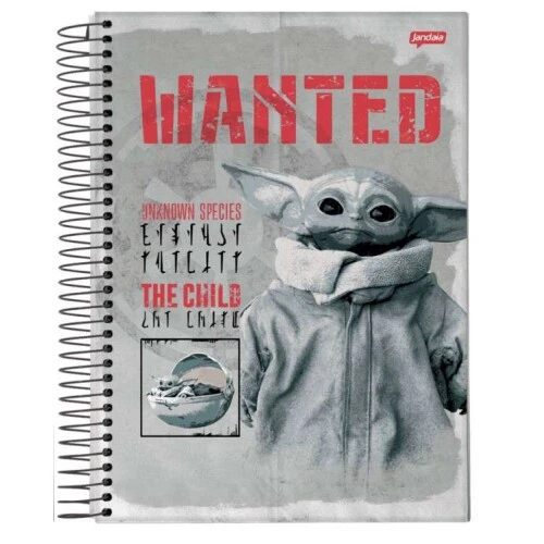 Caderno Espiral Star Wars The Mandalorian 1 matéria 80 Folhas - Jandaia