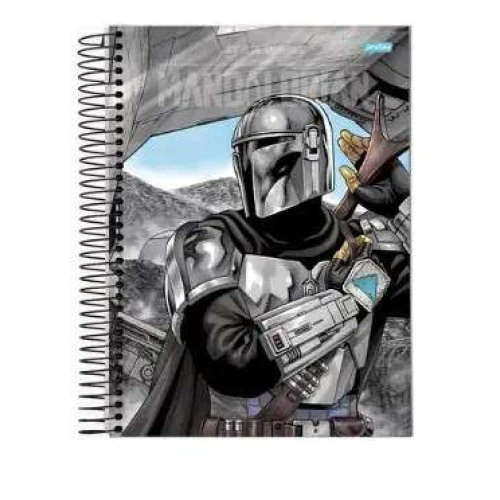 Caderno Espiral Star Wars The Mandalorian 1 matéria 80 Folhas - Jandaia