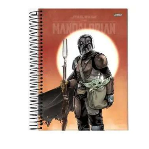 Caderno Espiral Star Wars The Mandalorian 1 matéria 80 Folhas - Jandaia