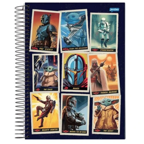 Caderno Espiral Star Wars The Mandalorian 1 matéria 80 Folhas - Jandaia