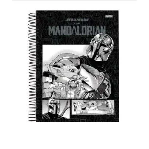 Caderno Espiral Star Wars The Mandalorian 1 matéria 80 Folhas - Jandaia