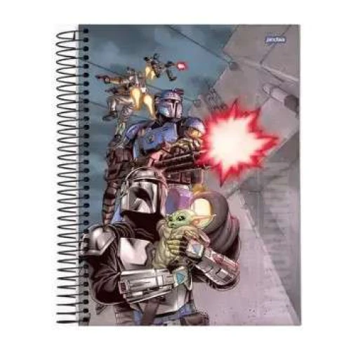 Caderno Espiral Star Wars The Mandalorian 1 matéria 80 Folhas - Jandaia