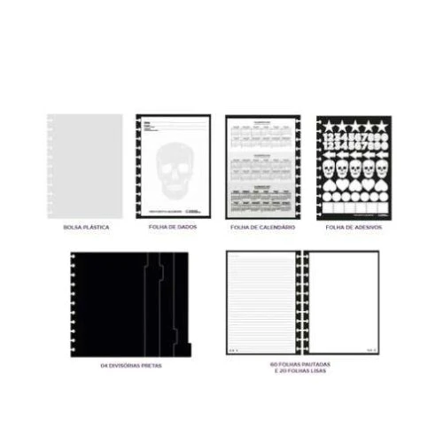 Caderno Inteligente Black Alexandre Herchcovitch 80 Folhas  Caderno Inteligente