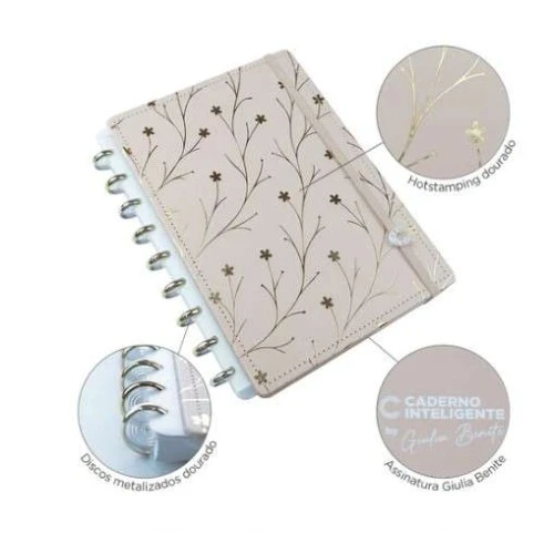 Caderno Inteligente Floral By Giulia Benite 80 Folhas  Caderno Inteligente