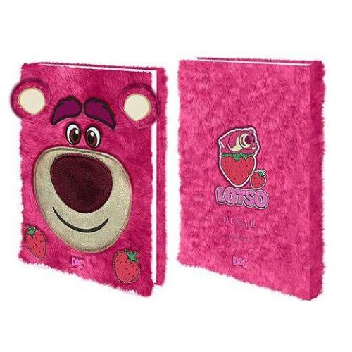 Caderno Lotso A5 com Pelúcia 80 Folhas 21x15cm Fofo e Criativo