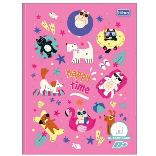 Caderno Quadriculado Happy CD 40 folhas - Tilibra