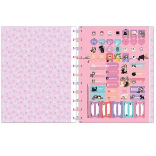 Caderno Tilidisco Purrfect Cats 10 matérias 160 Folhas  Tilibra
