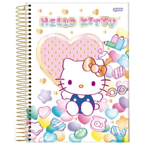 Caderno Univ. Cd 11 Hallo Kitty 80 Folhas - Jandaia Caderno Univ. Cd 11 Hallo Kitty 80 Folhas - Jandaia