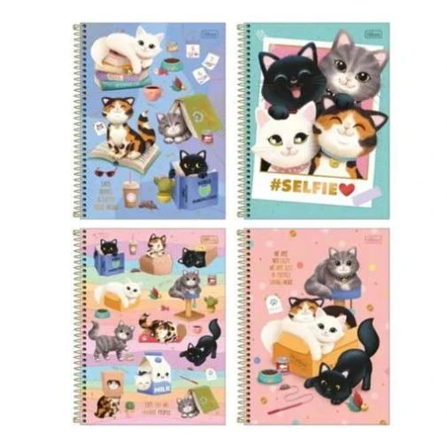 Caderno Univ. Cd 11 Purrfect Cats 80 Folhas - Tilibra