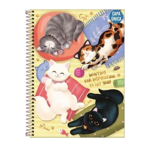 Caderno Univ. Cd 11 Purrfect Cats 80 Folhas - Tilibra