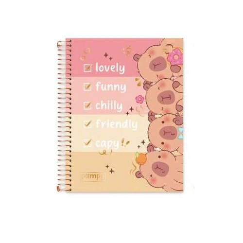 Caderno Universitário 10 Matérias Pampy Capiv 160 Folhas - Cadersil Capiviara
