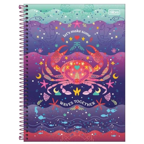 Caderno Universitário 10 matéria Bubble Connect 160 Folhas  Tilibra