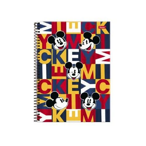Caderno Universitário 10 matéria Mickey Mouse 160 Folhas  Foroni