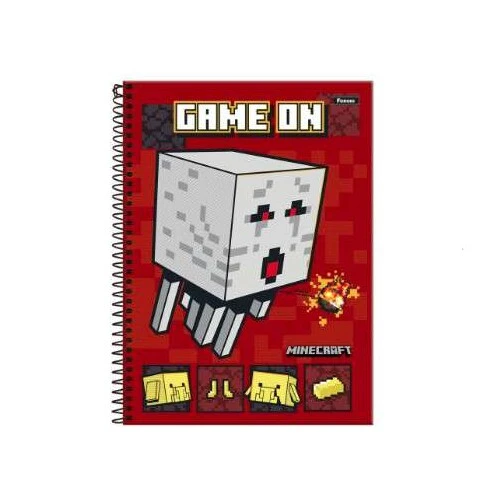 Caderno Espiral Minecraft 80 Folhas - Foroni Caderno Espiral Minecraft 80 Folhas - Foroni