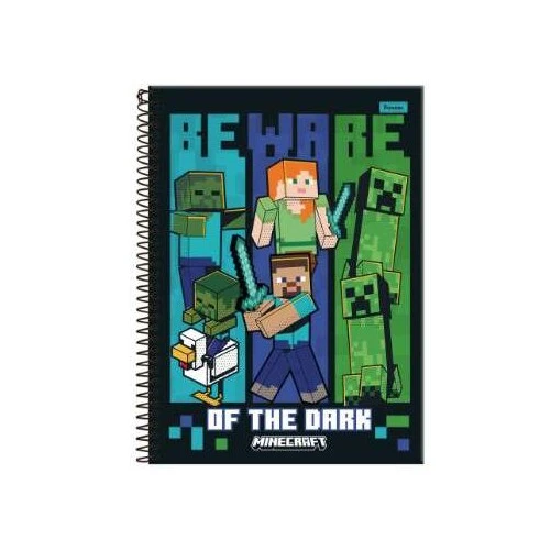 Caderno Espiral Minecraft 80 Folhas - Foroni Caderno Espiral Minecraft 80 Folhas - Foroni