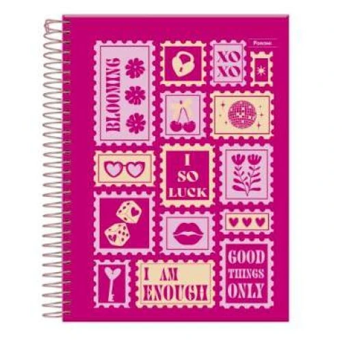 Caderno Universitário 101 Pink Power 160 Folhas - Foroni