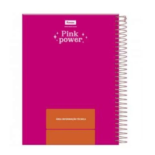 Caderno Universitário 101 Pink Power 160 Folhas - Foroni