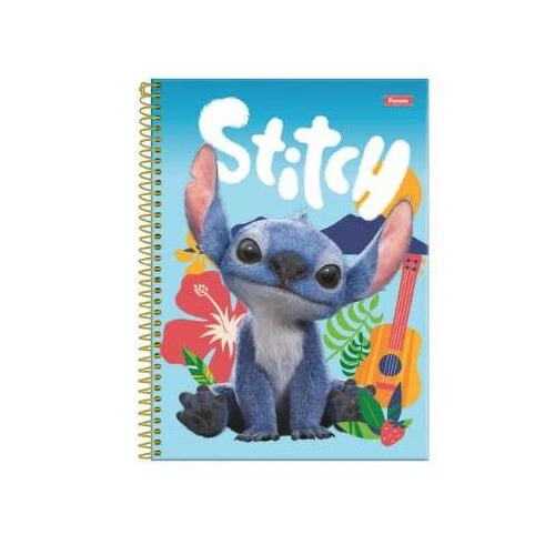 Caderno Universitário 101 Stitch Live Action Grande 160 Folhas  Foroni