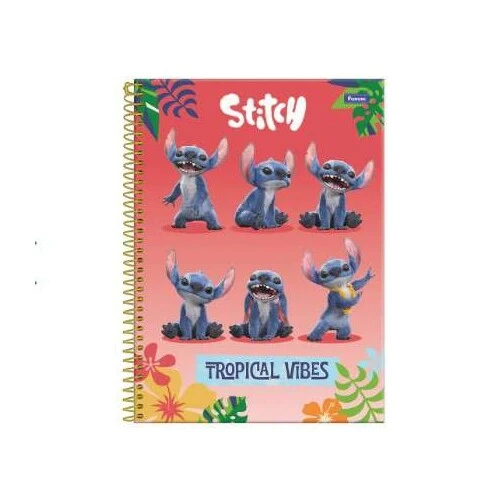 Caderno Universitário 101 Stitch Live Action Grande 160 Folhas  Foroni