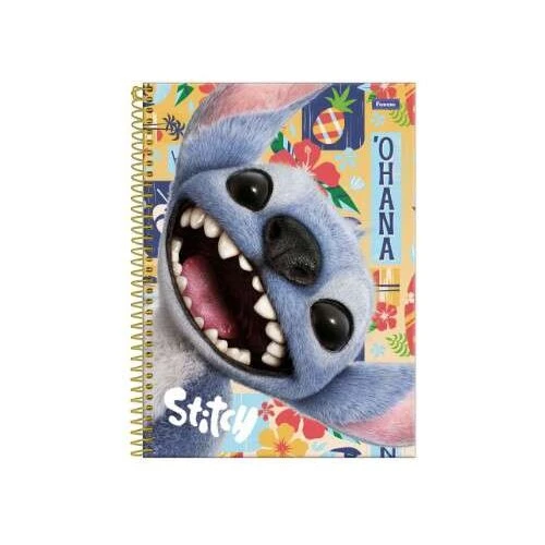 Caderno Universitário 101 Stitch Live Action Grande 160 Folhas  Foroni