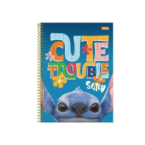 Caderno Universitário 101 Stitch Live Action Grande 160 Folhas  Foroni