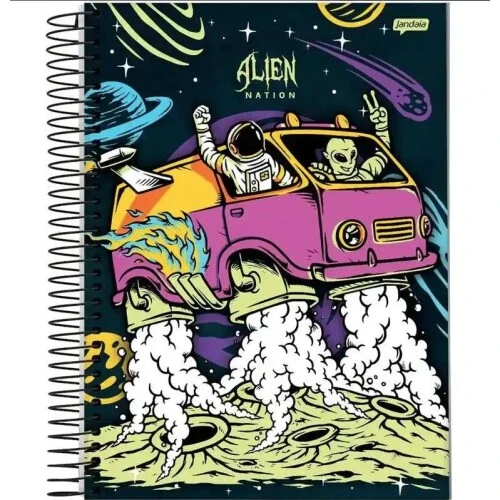 Caderno Universitário 10M Alien Jandaia 160 folhas - Jandaia