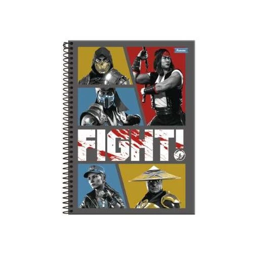 Caderno Universitário 15 matérias Mortal Kombat 240 Folhas Foroni Caderno Universitário 15 matérias Mortal Kombat 240 Folhas Foroni