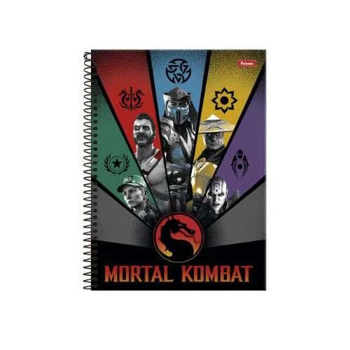 Caderno Universitário 15 matérias Mortal Kombat 240 Folhas Foroni Caderno Universitário 15 matérias Mortal Kombat 240 Folhas Foroni