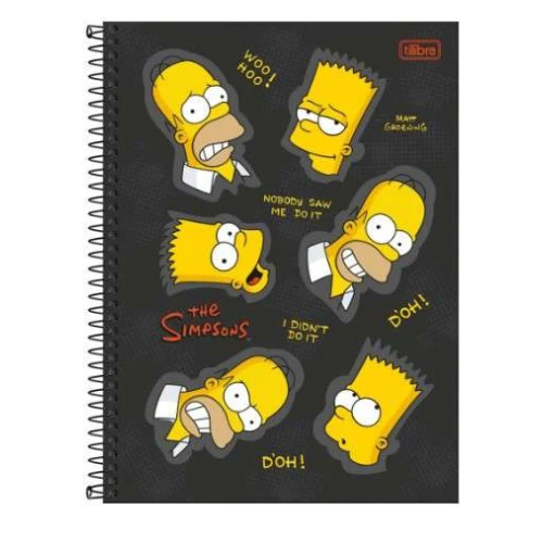 Caderno Universitário 10x1 Simpsons 160 folhas - Tilibra