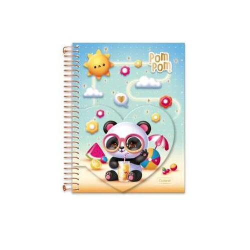 Caderno Universitário 1M Pompom Bichinhos 80 Folhas - Cadersil