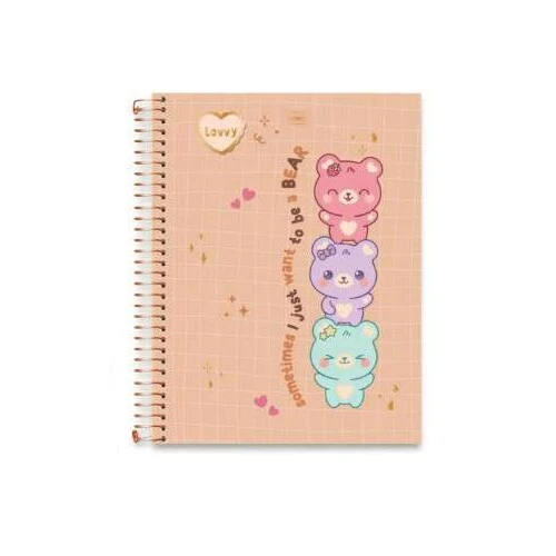 Caderno Universitário 10M Lovvy Bear 160 Folhas - Cadersil