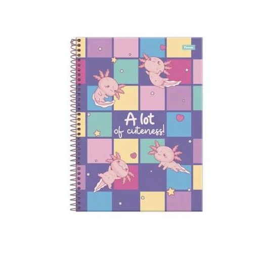 Caderno Universitário Axolove 11 Grande 80 Folhas - Foroni Caderno Universitário Axolove 11 Grande 80 Folhas - Foroni