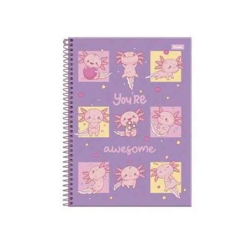 Caderno Universitário Axolove 11 Grande 80 Folhas - Foroni Caderno Universitário Axolove 11 Grande 80 Folhas - Foroni