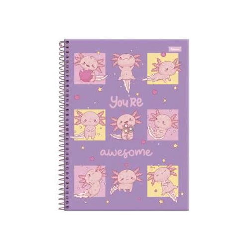 Caderno Universitário Axolove Grande 160 Folhas  Foroni