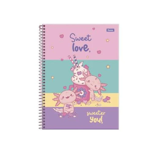 Caderno Universitário Axolove Grande 160 Folhas  Foroni