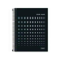 Caderno Universitário Color Black 10 matérias 160 Folhas - Cadersil