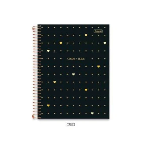 Caderno Universitário Color Black 10 matérias 160 Folhas - Cadersil