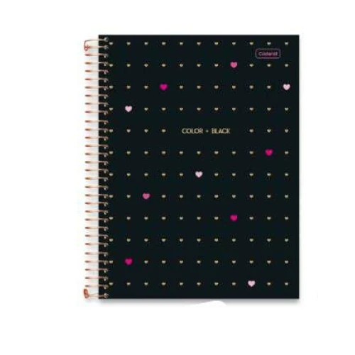 Caderno Universitário Color Black 10 matérias 160 Folhas - Cadersil