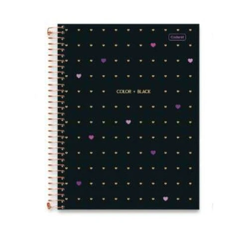 Caderno Universitário Color Black 10 matérias 160 Folhas - Cadersil