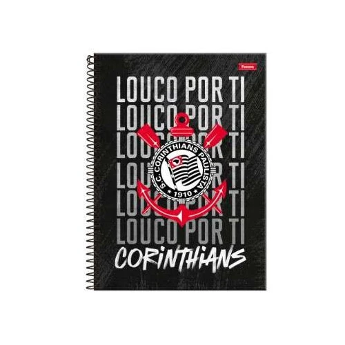 Caderno Universitário Corinthians 10 Matérias Grande - Foroni