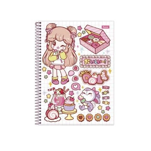 Caderno Universitário Doll 80 folhas - Foroni Caderno Universitário Doll 80 folhas - Foroni