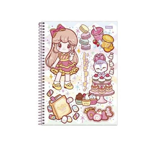 Caderno Universitário Doll 80 folhas - Foroni Caderno Universitário Doll 80 folhas - Foroni
